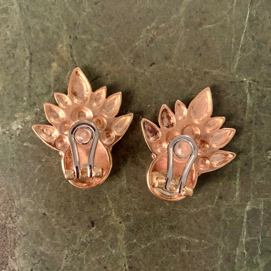 Orecchini "Pavone" con chiusura a clip