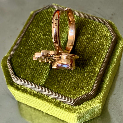 Adjustable "Pavone" ring with lilac stone