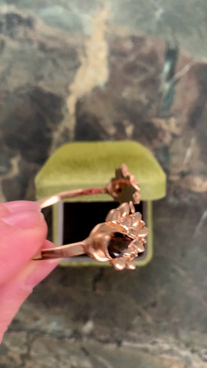 Bracciale cuff "Pavone" con quarzo fumé