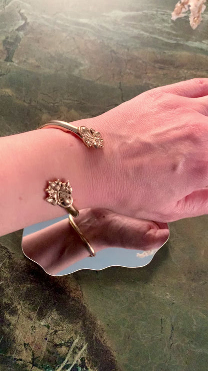Bracciale cuff "Pavone" regolabile